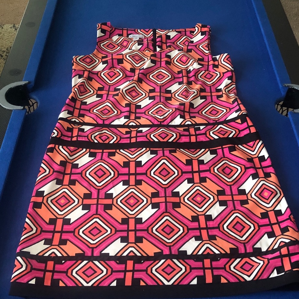 Geometric Pink and Orange Dress